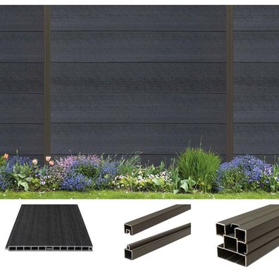 WPC ZAUN XL - SET Cora Line Bretter anthrazit 2,40 m