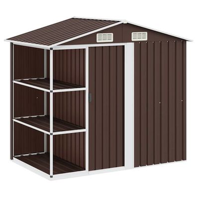 Gartenschuppen mit Regal, Schiebetür und Lüftungsschlitzen 205 x 130 x 183 cm