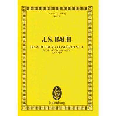 Brandenburgisches Konzert Nr. 4 G-Dur BWV 1049 Studienpartitur Noten