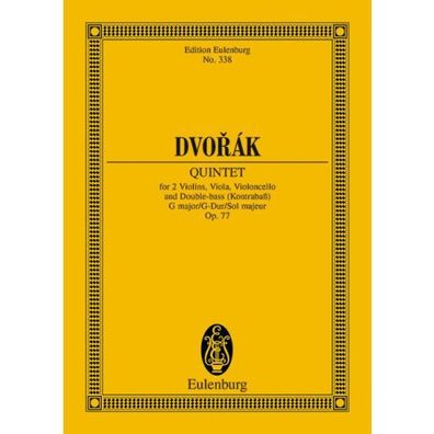 Streichquintett G-Dur op. 77 B 49 Studienpartitur Noten