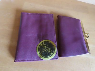 Geldbörse mit Klippverschluß + Brieftasche Bordeaux Leder