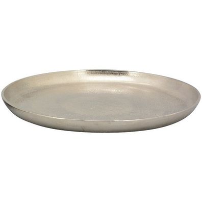 GROS Aluminium Tablett rund silberfarben 2Größen 30/40cm