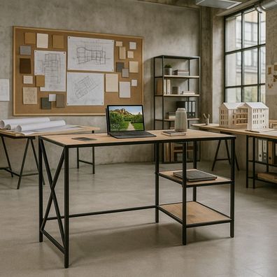 Tisch Schreibtisch Artisan Eiche Computertisch Bürotisch