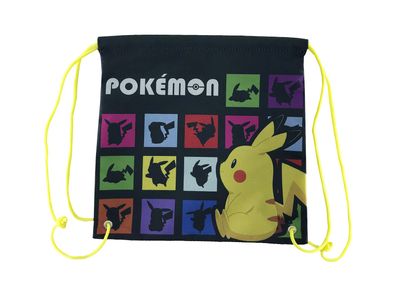 Pokémon Snackbeutel 25 × 25 × 1 cm Brottasche mit Kordelzug für Schule Kindergarte