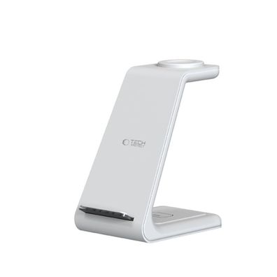 Tech-Protect QI15W-A36 3-in-1 Ladestation für kompatible iPhone Geräte – Weiß