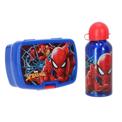 Spiderman Lunchpaket mit Lunchbox und Trinkflasche(500 ml) für Schule Kindergarten