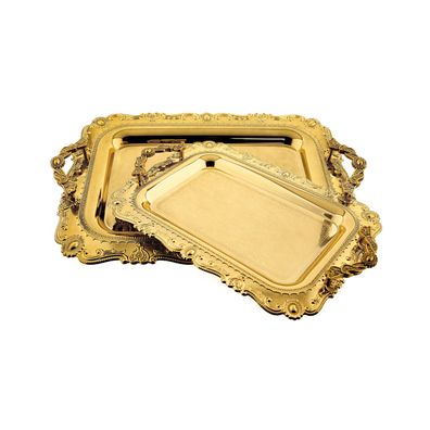 2er-Set Serviertabletts aus hochwertigem 18/10 Edelstahl – Funktionalität trifft