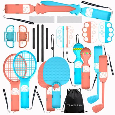 Nintendo Switch 2 Sport 23-in-1 Familien-Zubehörpaket Orange Blau