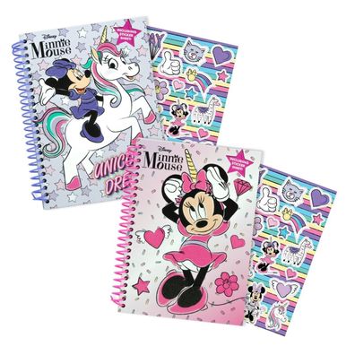 Disney Minnie Mouse Notizbuch mit Aufkleberbogen für Kinder