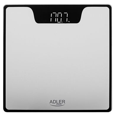 Adler AD 8174 Personenwaage mit LED-Anzeige, bis 180 kg - Digitale Waage in Silber