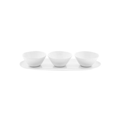 Nara Snackschalen-Set 4-teilig - 3 Schalen + 1 Servierteller aus Porzellan