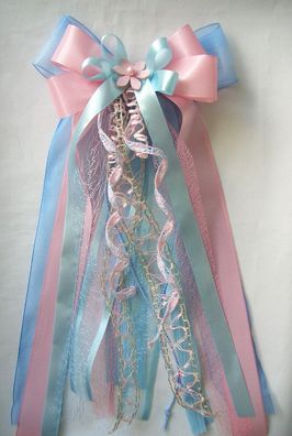 Schleife Schultüte Zuckertüte Schultütenschleife Einschulung hellblau&rosa