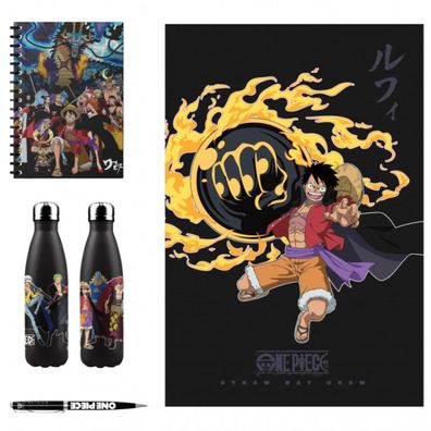 One Piece Geschenkset mit Thermosflasche 500 ml, Decke 140 × 100 cm, Notizbuch