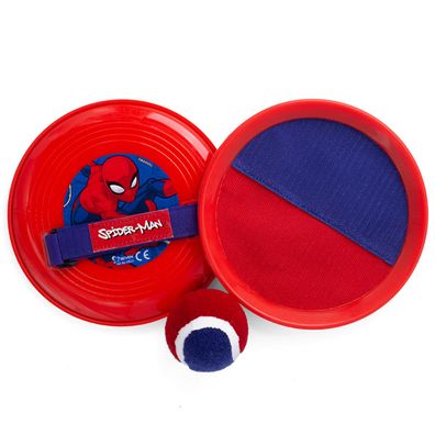 Spiderman Catch Ball Spiel Set mit 2 Handpaddles und Ball Fangspiel für Kinder