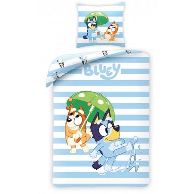 Bluey Bettwäsche Set aus Baumwolle Bettdeckenbezug 140 × 200 cm mit 70 × 90 cm