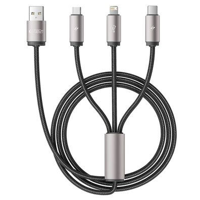 Tech-Protect UltraBoost 3in1 USB-A Kabel 1 m Grau