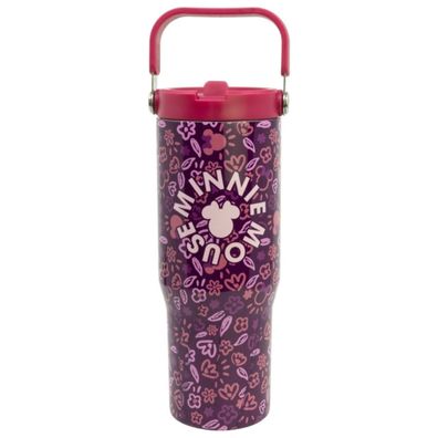 Disney Minnie Mouse Edelstahl Thermobecher 860 ml mit Griff und Klappdeckel