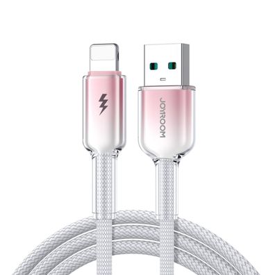Joyroom S-A42 Crystal-Clear Series 3A USB-A – Lightning Kabel 1,2 m – Weiß