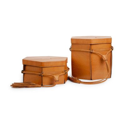 muud Evita Projekttasche aus Leder 12 x 22 x 26 cm Whisky