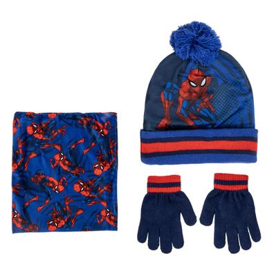 Spiderman Kinder 3 Teilig Mütze & Schal & Handschuhe- Set