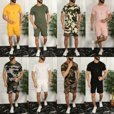 Trainingsanzug Sportanzug Jogginganzüge Basic Anzug T-Shirt Kurze Hose