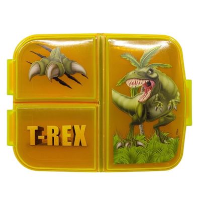 Trex-Kinder Brotdose – Lunchbox mit 3 Fächern & tollem Design