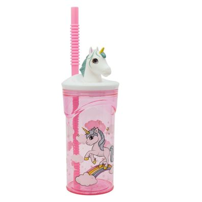 Unicorn Trinkbecher 3D Kinderbecher & Strohhalmbecher 360?ml