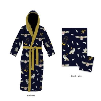 Harry Potter Bade-Set – Kinder Bademantel mit Handtuch & Waschhandschuh