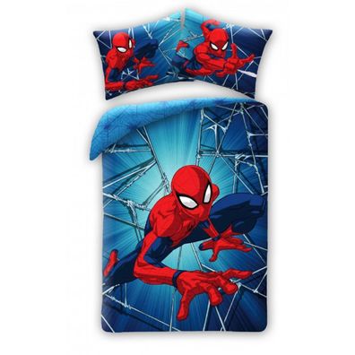 Spiderman Bettwäsche Set aus Baumwolle Bettdeckenbezug 140 × 200 cm mit 50 × 70