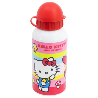 Hello Kitty Wasserflasche 400 ml Aluminium Flasche Schule & Freizeit mit Sicherhei