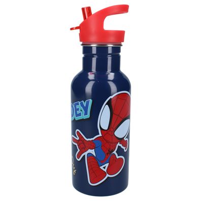 Spiderman Kinder Trinkflasche 500 ml mit Strohhalm und Twist-off-Verschluss aus