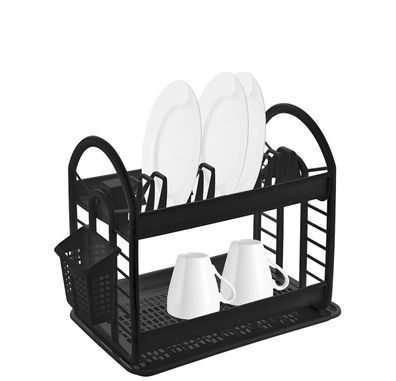 Michelino Abtropfgestell in Schwarz 46 x 37 x 9 cm - platzsparend & praktisch