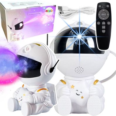 Lean Toys LEAN Toys Astronaut Projector With Star LED USB Remote Control