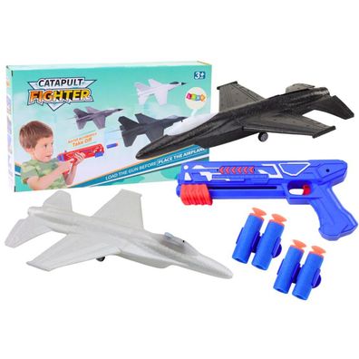 Leantoys Pistolet Na Strza?ki 2w1 Wyrzutnia Samolotów Niebieski