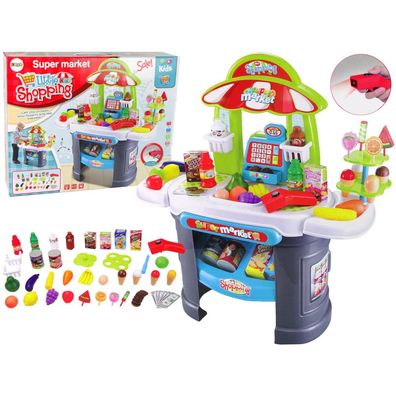 Leantoys Supermarkt-Set Lebensmittelscanner für Kinder