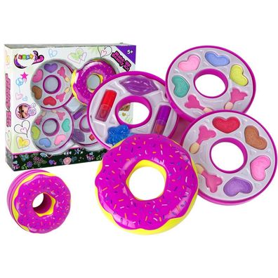 Leantoys Donut Lidschatten-Lippenstift-Palette für Kinder