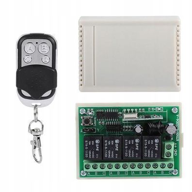 Rosfix Funkrelais Modul 433MHz – 4-Kanal Set | 12V DC, Reichweite 100m