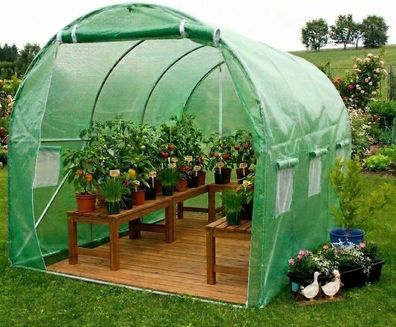 Gewächshaus Greenhouse XXXL Frühbeet Treibhaus Frühbeet Foliengewächshaus Grün