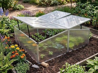 Aluminium Frühbeet Plantbox XXL Frühbeetkasten Gewächshaus Treibhaus Tomatenhaus