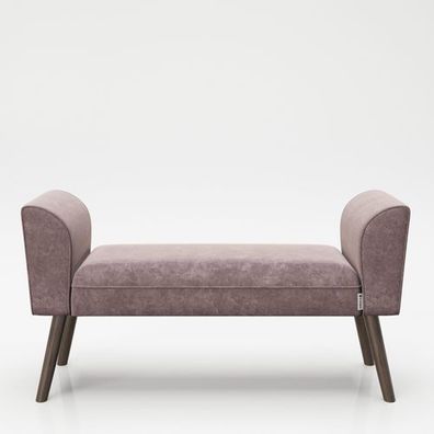 Playboy - Sitzbank Tiffany gepolsterte Bank mit Samtüberzug in Rosa, Massivholzfüße