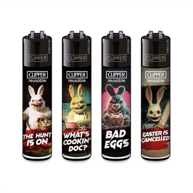 Clipper Reibradfeuerzeuge FFX Bad Easter - 4 Stück