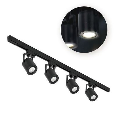Schienensystem Komplett-Set 4x Spotlight auf GU10 + Schiene 1m Komplett