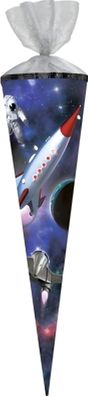 Nestler Schultüte Tüllv. 70 cm rund mit LED Raumschiff