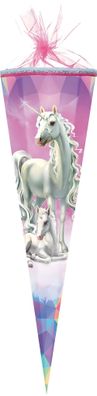 Nestler Schultüte Tüllv. 85 cm 6-eckig EinhornMärWald