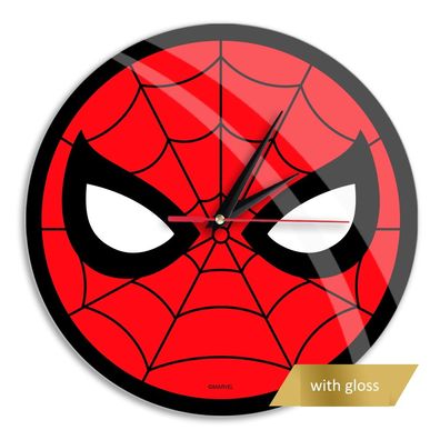 Wanduhr mit Glanz für Kinder Spider Man 002 Marvel Red Wall clock with gloss Rot