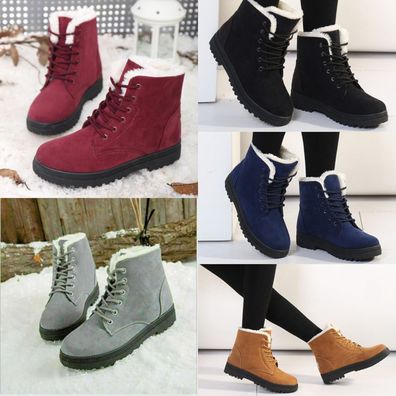 Damen Wasserdicht Schneeschuhe Warm Stiefel Winter Stiefeletten Flache Boots