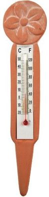 Keramik Terracotta Blumentopf Thermometer Steckbar Garten Stecker Balkon Deko