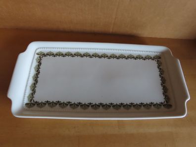 Servierplatte Stollenplatte weiß am Rand farbiges Muster Eschenbach