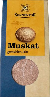 3x Sonnentor Muskatnuss gemahlen, Packung 30g