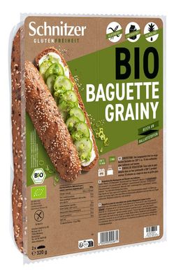 3x Schnitzer Glutenfreiheit Bio Baguette Grainy 320g
